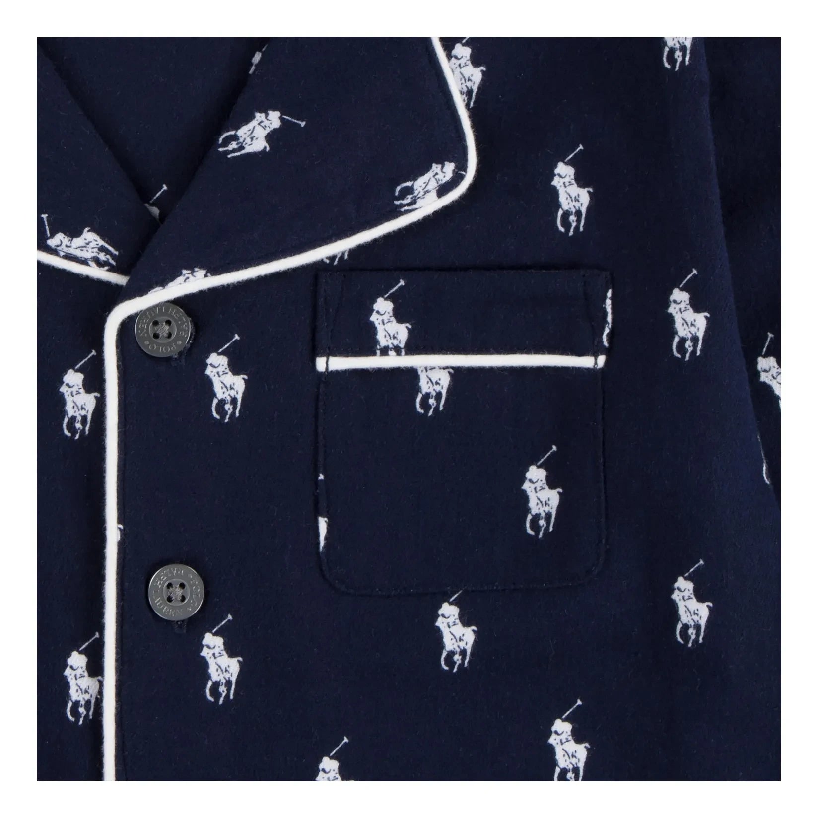 Ralph Lauren - Monogramlı Gömlek ve Pantolon Pijama Takımı | Lacivert