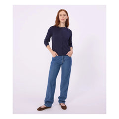 Petit Bateau - Düz fitilli hırka | Lacivert