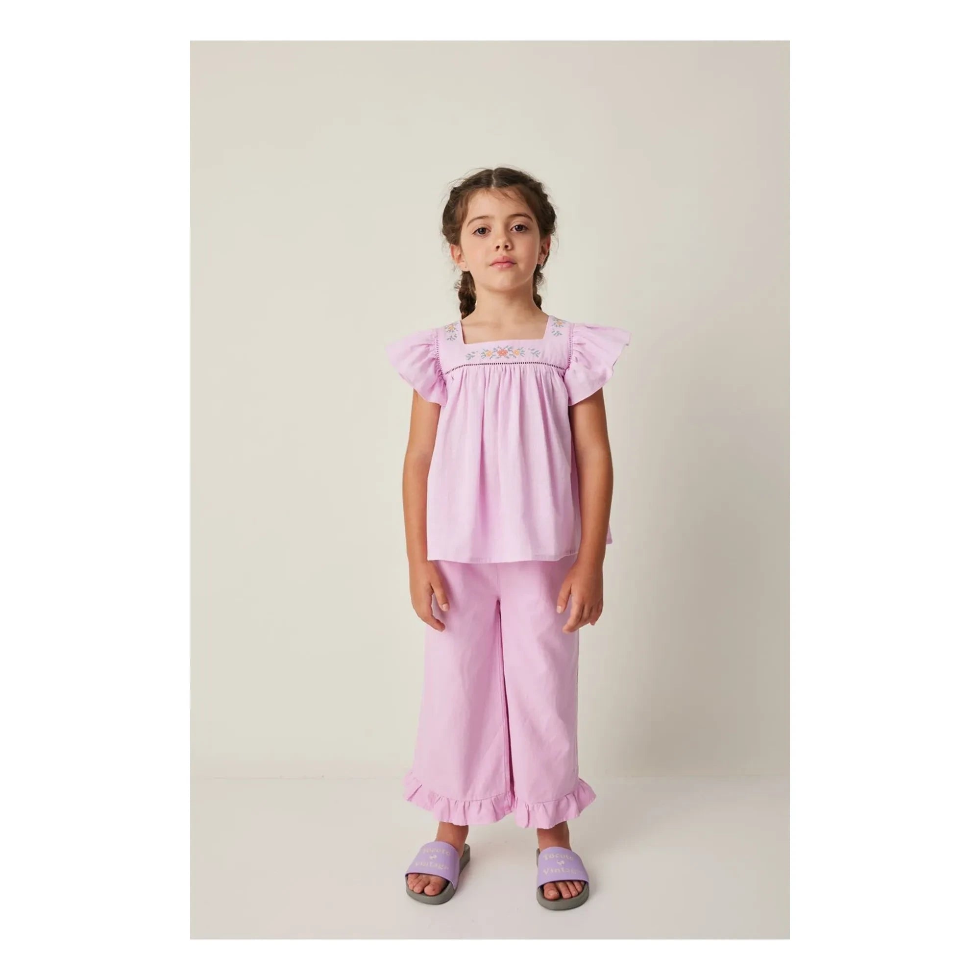 Tocoto Vintage - Fırfırlı pantolon | Lila