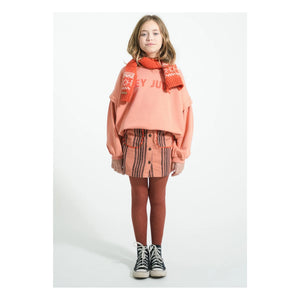 Piupiuchick - Hey Jude organik pamuklu volanlı sweatshirt | Mercan