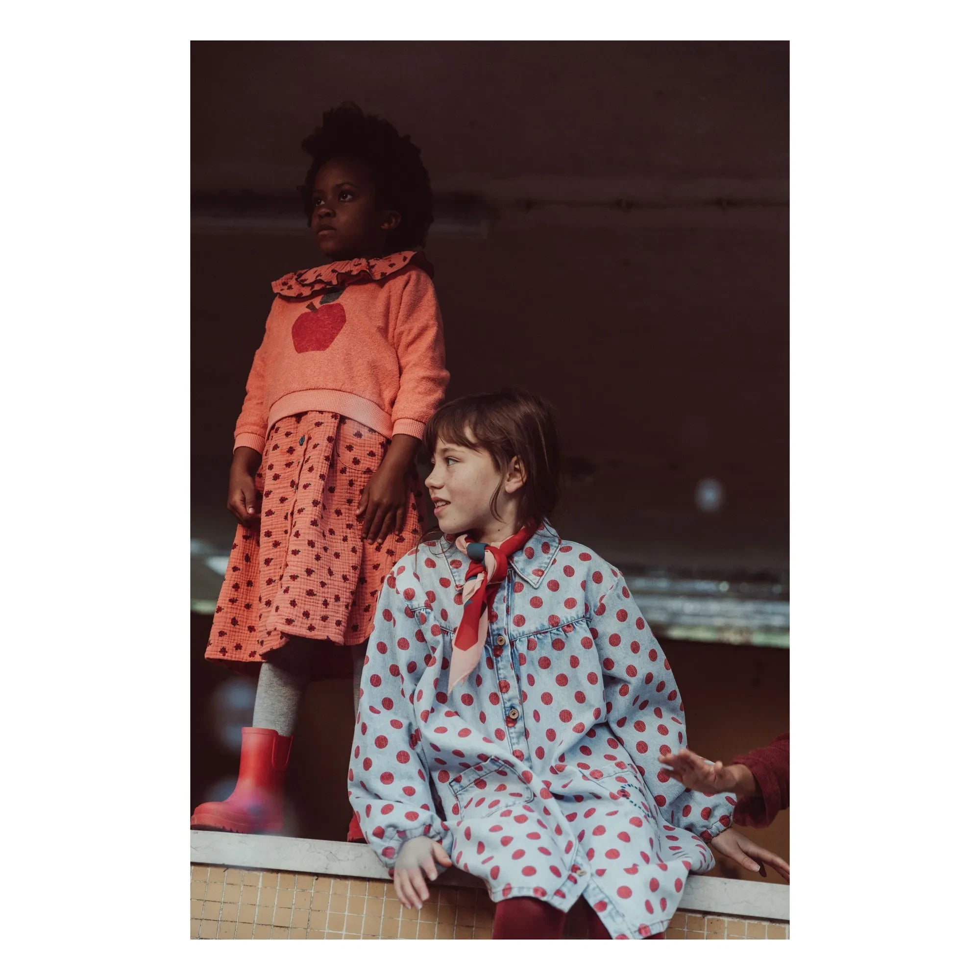 Piupiuchick - Pois Denim Elbise | Açık Mavi