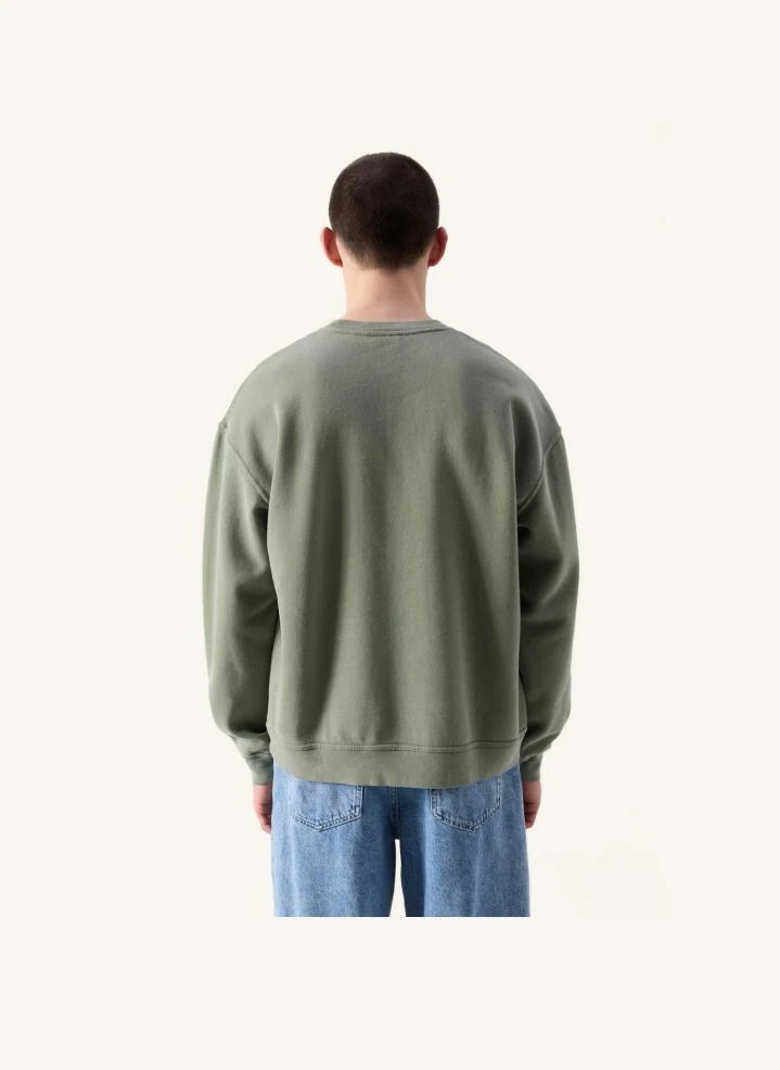 American Vintage - Plizzy yuvarlak yaka sweatshirt | Haki