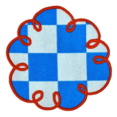 Bitossi - Dama Azzurro kareli bardak altlığı - 2'li Set | Mavi