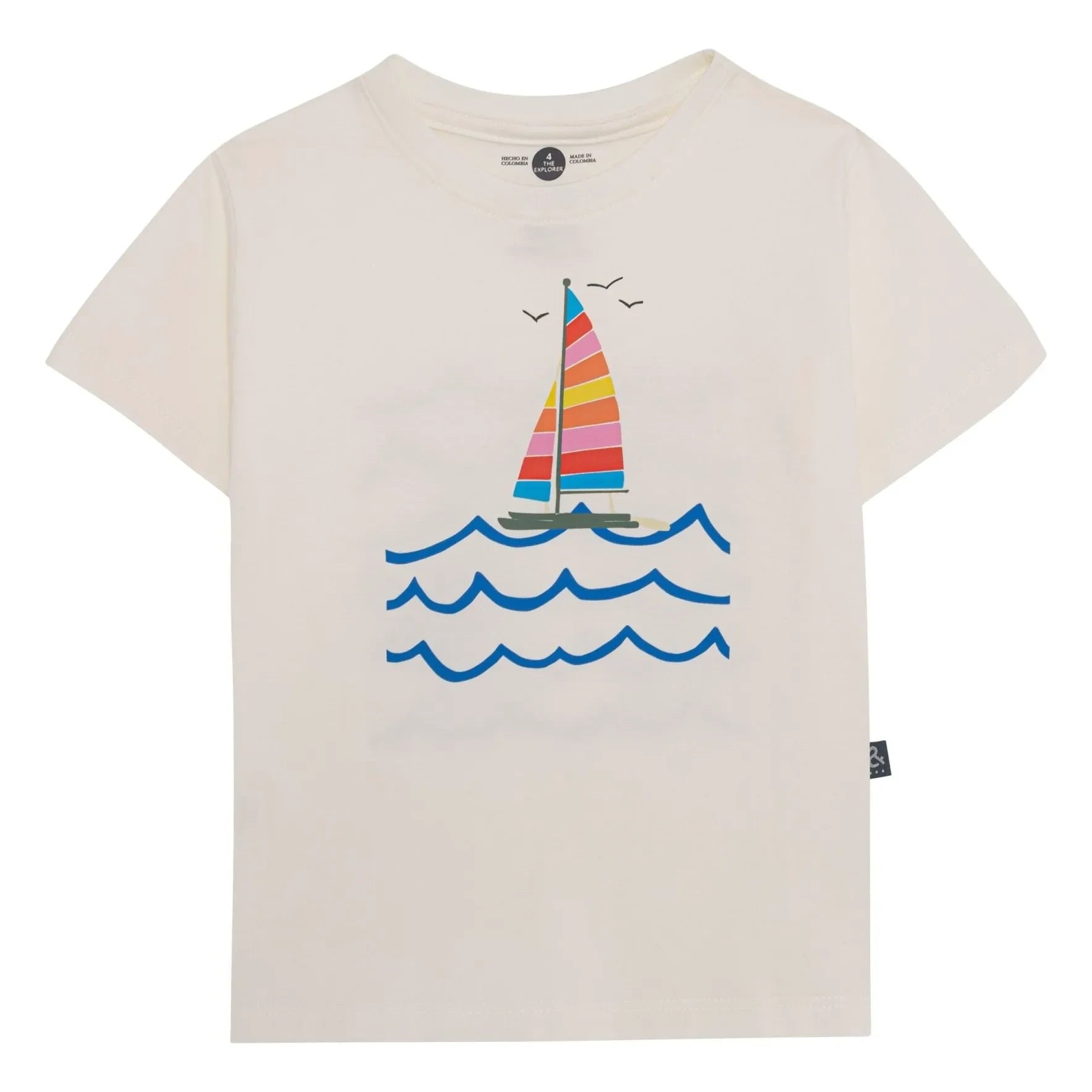 Pepita & Me - Yelkenli baskılı T-shirt | Beyaz