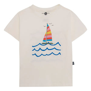 Pepita & Me - Yelkenli baskılı T-shirt | Beyaz