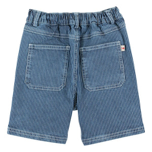 Emile et Ida - Çizgili Denim Bermuda Şort | Mavi