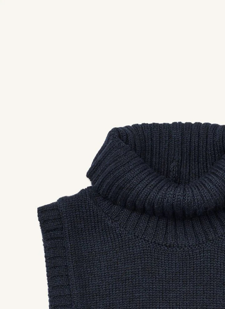 Wheat - Çıkarılabilir Yaka, Merinos Yünü | Lacivert