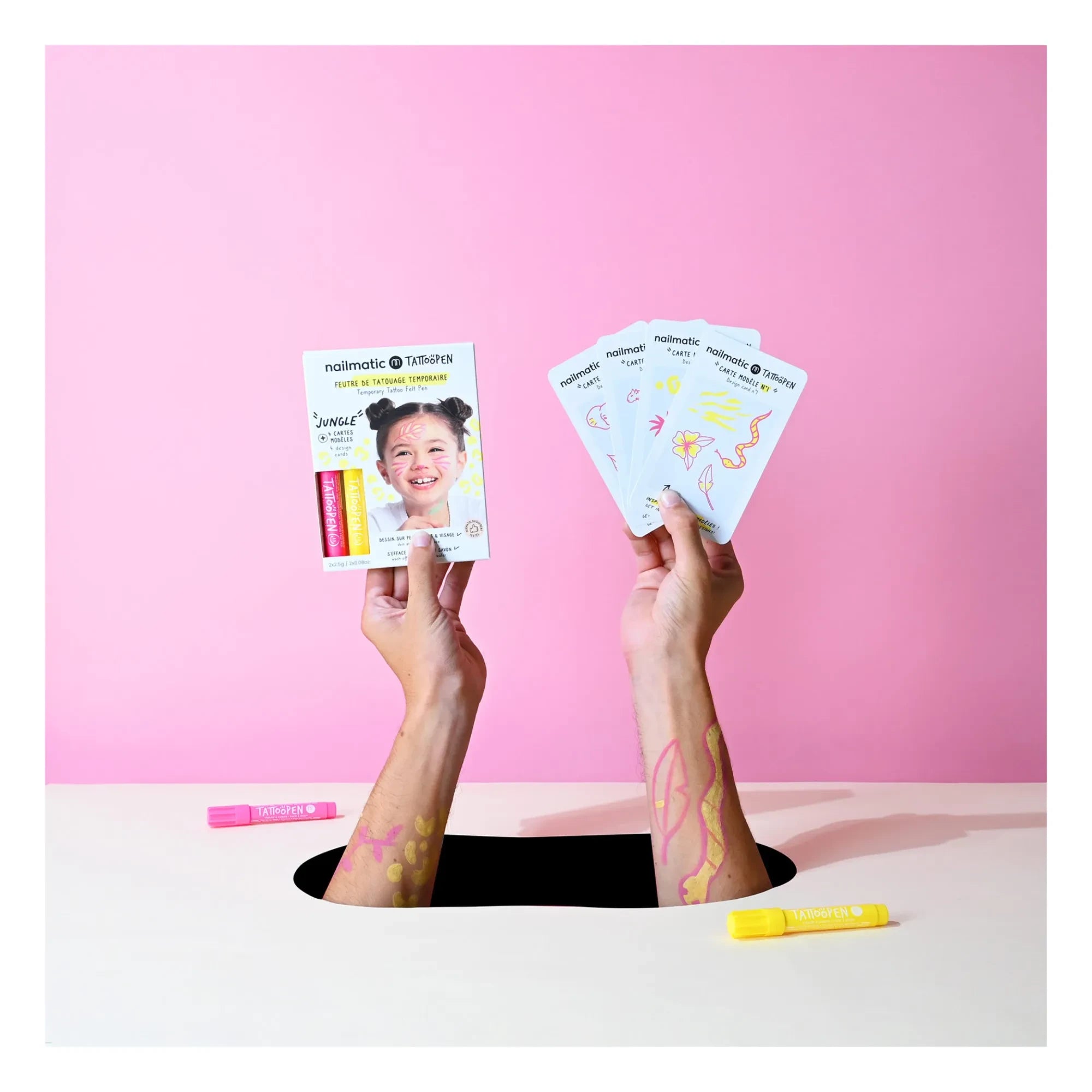 Nailmatic Kids - Tattoopen Jungle Tattoo Keçeli İkili Kit Seti