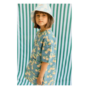 Tinycottons - Turuncu Denim Elbise | Mavi