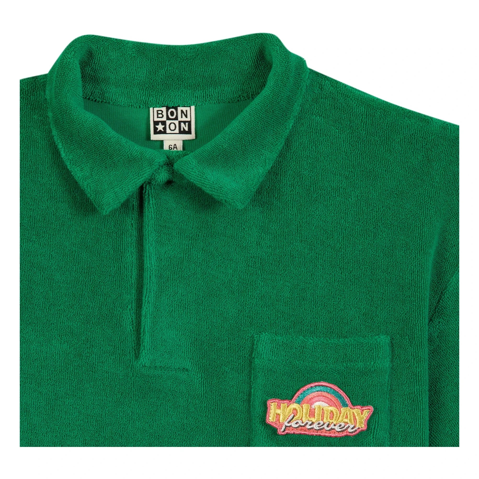 Bonton - Livio elma terry polo gömlek | Zümrüt yeşili