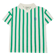 The Campamento - Yeşil Oversize Çizgili Polo Tişört