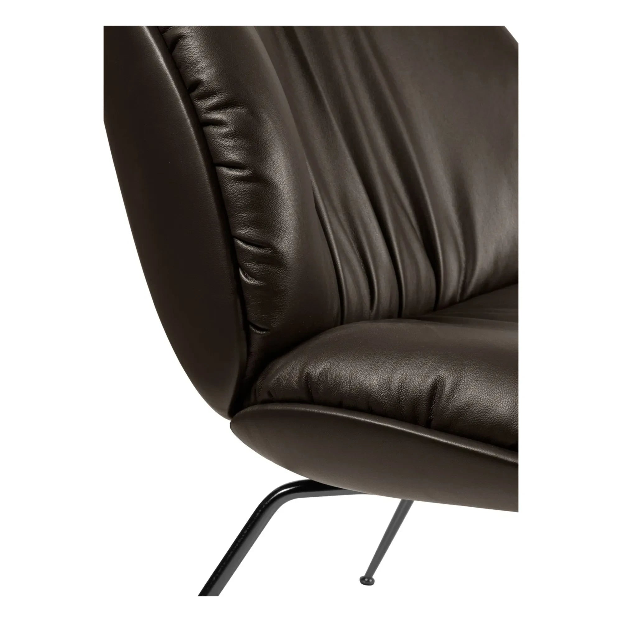 Gubi - Beetle Yumuşak deri lounge sandalye, Gamfratesi | Kahve