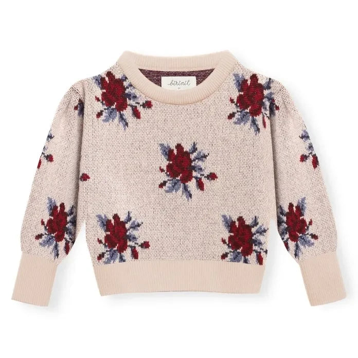 birinit - Colette Flowers Merino yün kazak | Fildişi