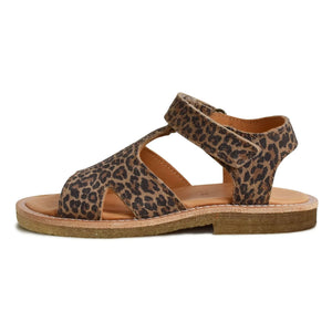 du Loua - Du Alfie Leopar Süet Sandaletler | Kahverengi