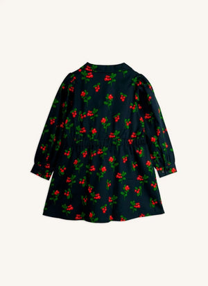 Mini Rodini - Lingonberries Organik Pamuk Elbise | Siyah