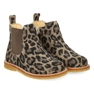 Angulus - Leopar Chelsea Botlar Fermuarlı | Taupe kahverengi
