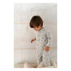 Risu Risu - Cosi Organik Pamuk Gazlı Floral Pijama | Mavi