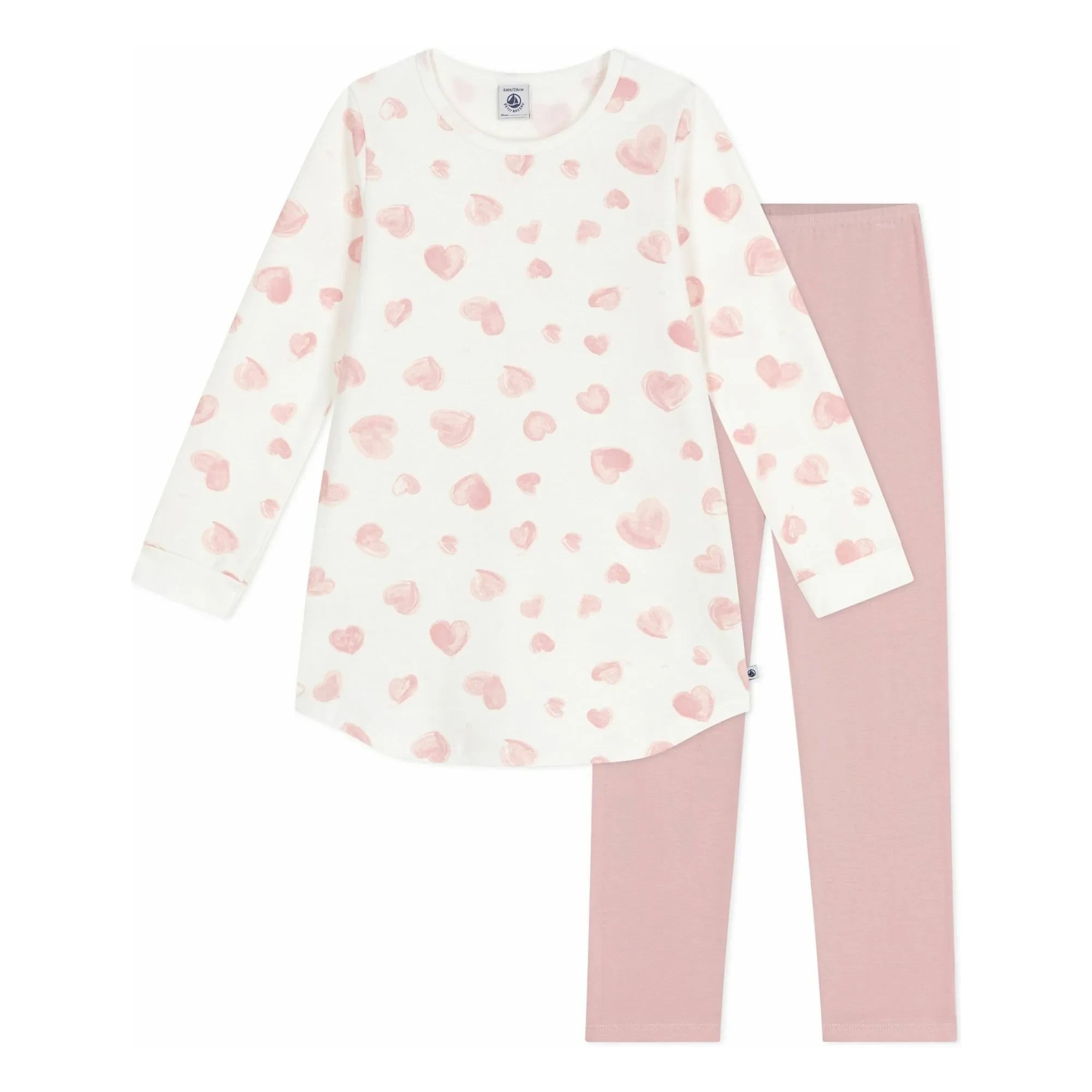 Petit Bateau - Organik Pamuk Kalpli Gecelik ve Tayt Seti | Pembe