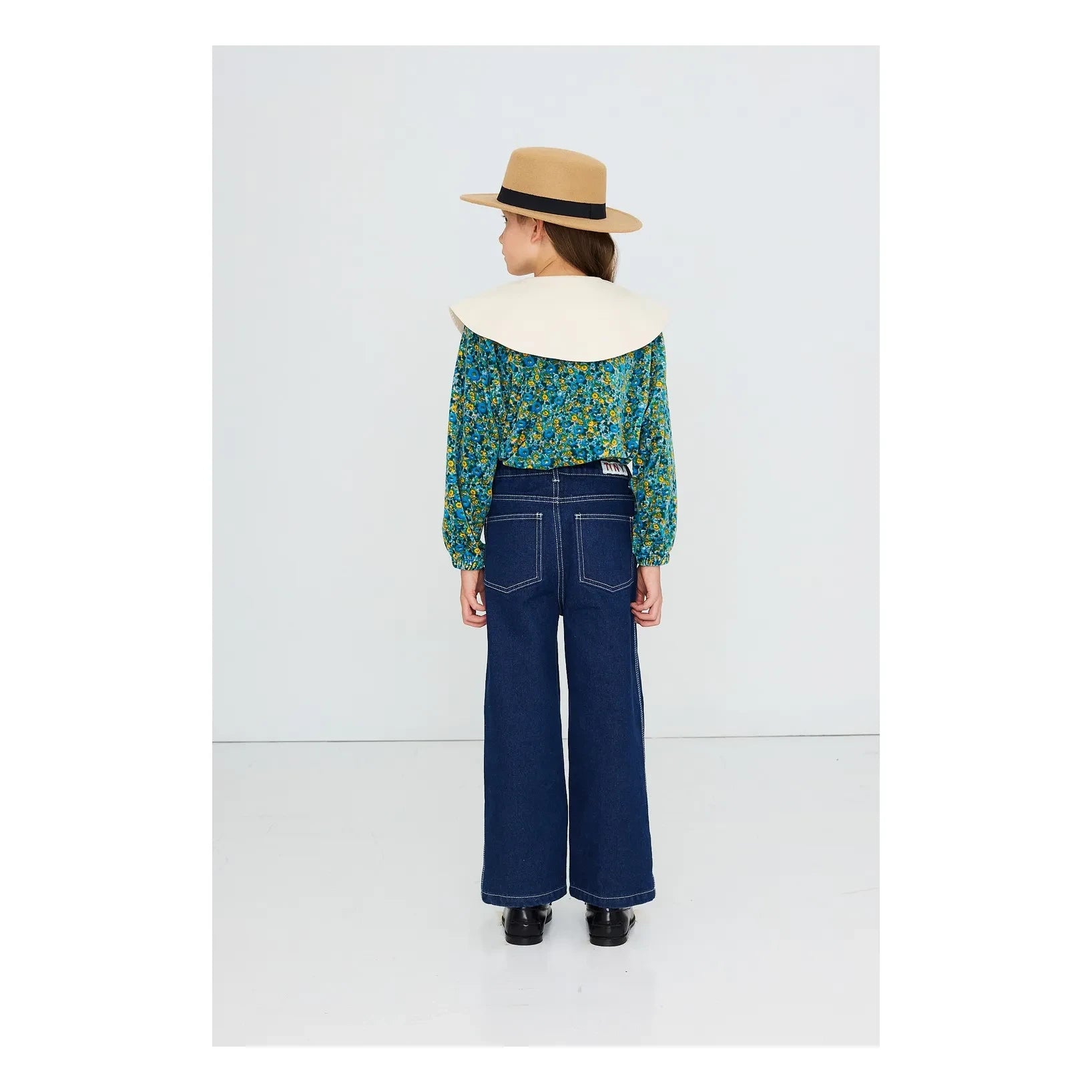 Tinycottons - Organik Pamuk Çiçek Desenli Sweatshirt | Mavi