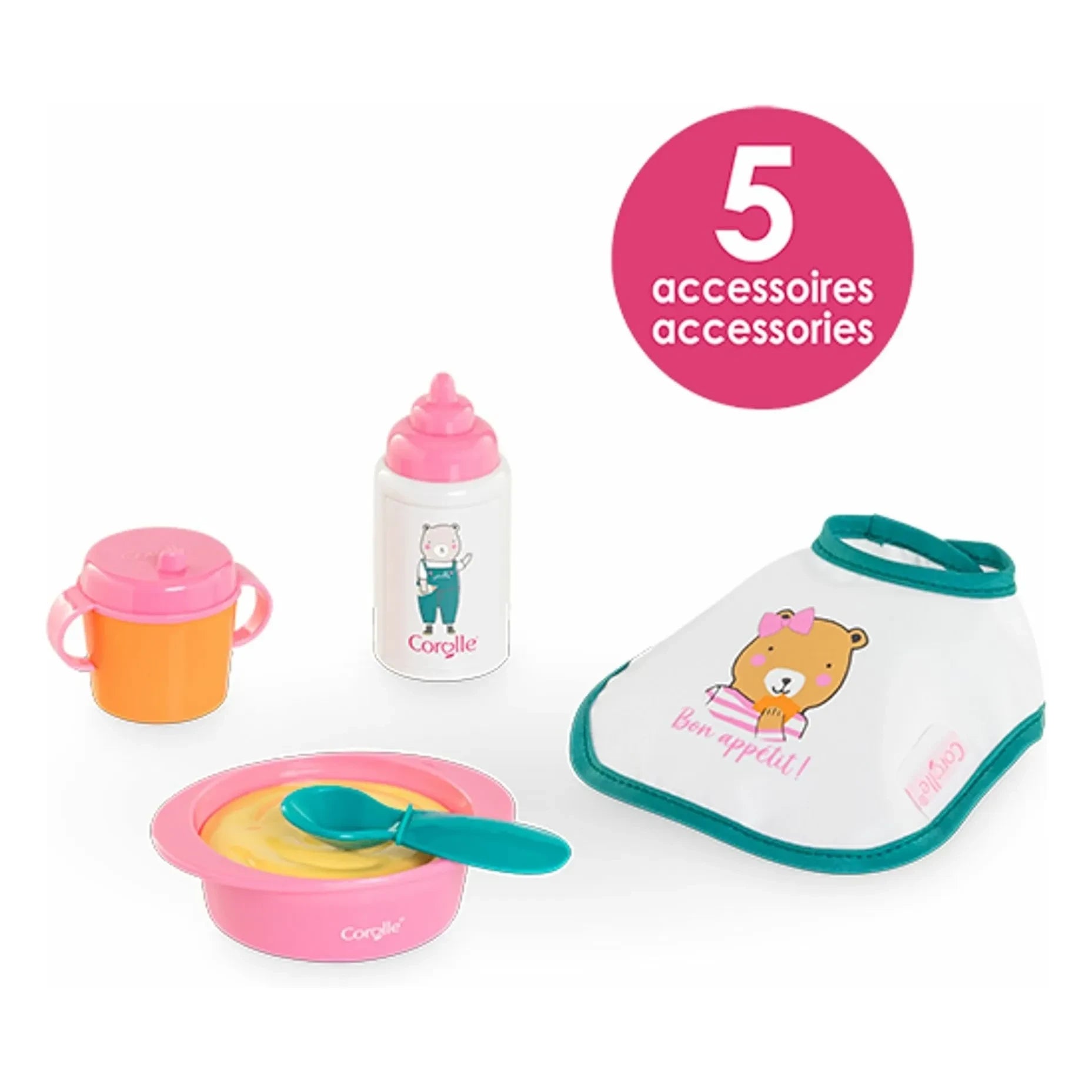 Corolle - Küçük Bebek Yemek Kutusu 30 cm | Pembe