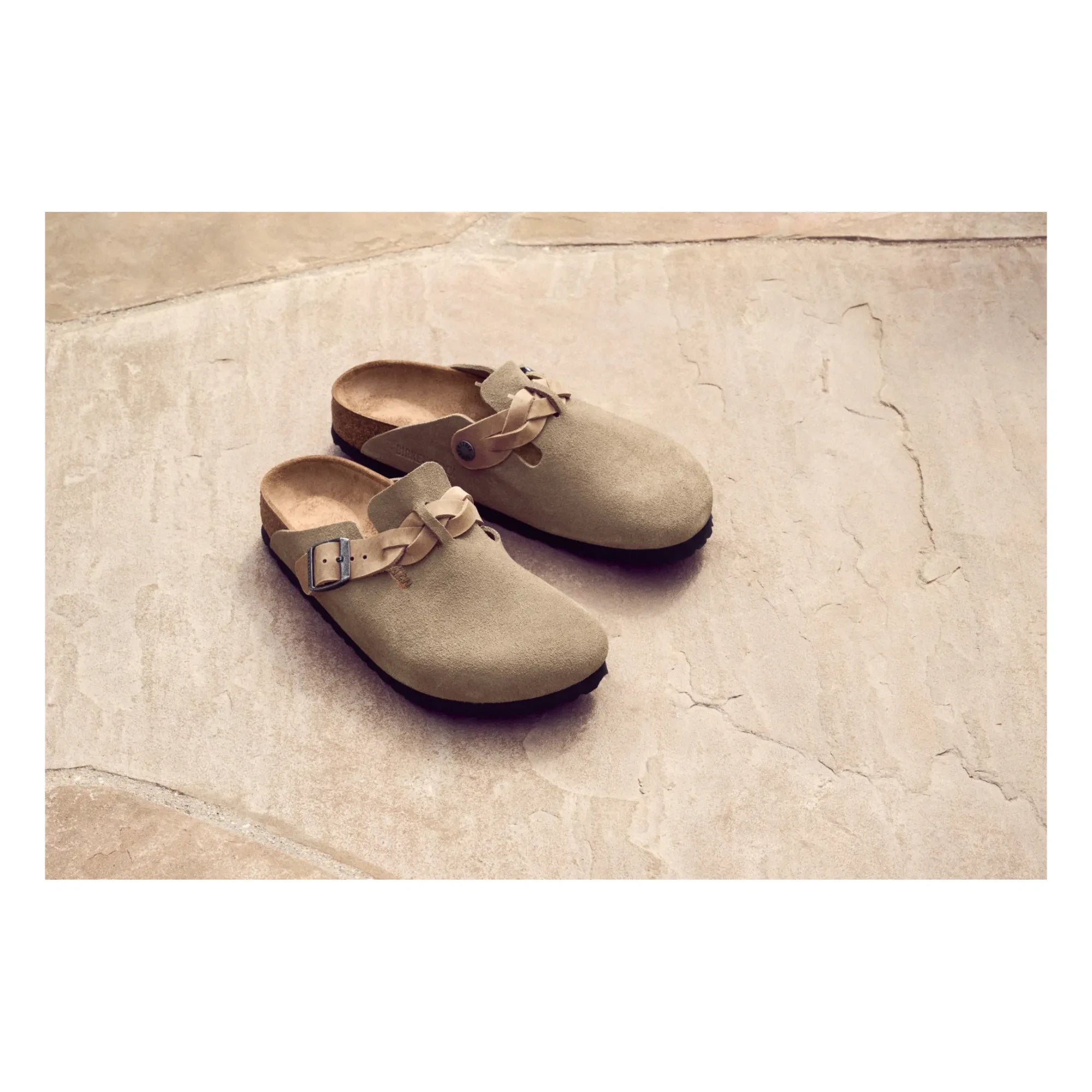 BIRKENSTOCK - Boston Örgü Sabo Terlik Dar Kalıp | Toz kahverengi