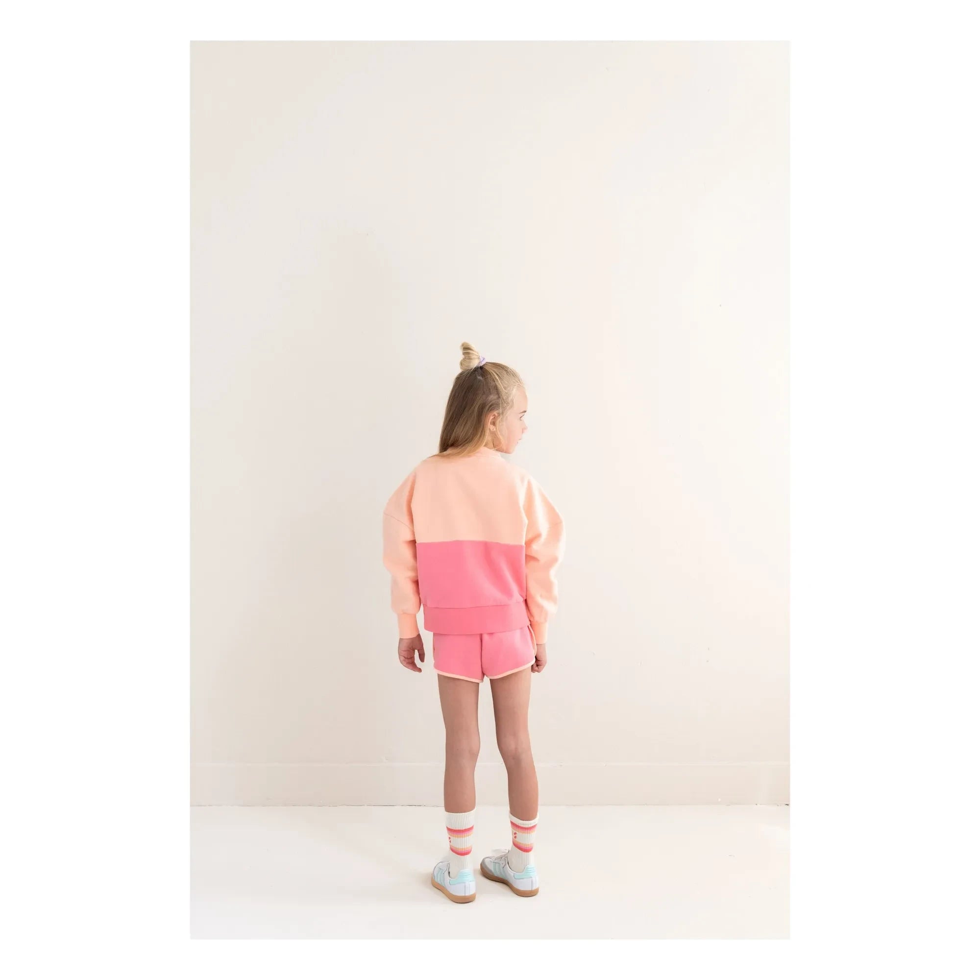 Jenest - Renk Bloklu organik pamuklu sweatshirt | Pembe