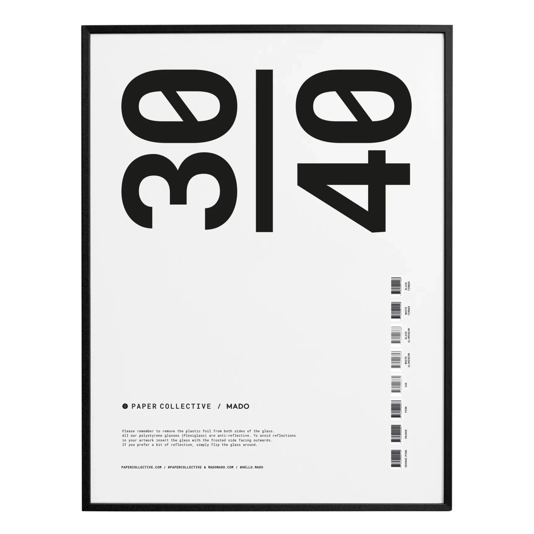 Paper Collective - Ahşap çerçeve | Siyah