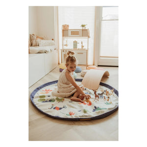 Play and Go - Noomad Puce et Pilou çanta/oyun matı - Play&Go x Moulin Roty | Mavi