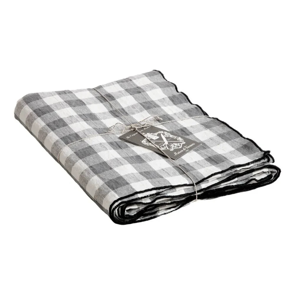 Maison de Vacances - Kayrak Vichy Bourdon Dikdörtgen Masa Örtüsü | Vichy Ardoise