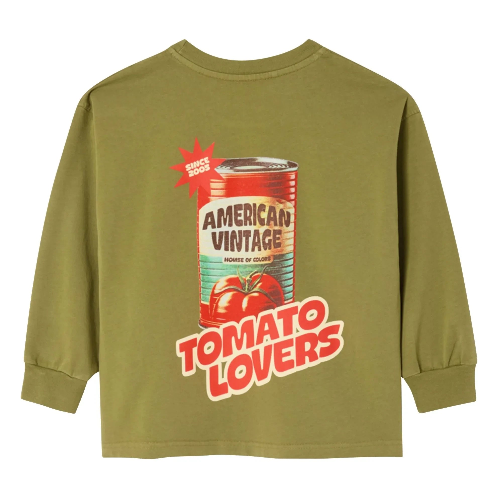 American Vintage - Fizvallay Tomato Lovers uzun kollu tişört | Açık haki