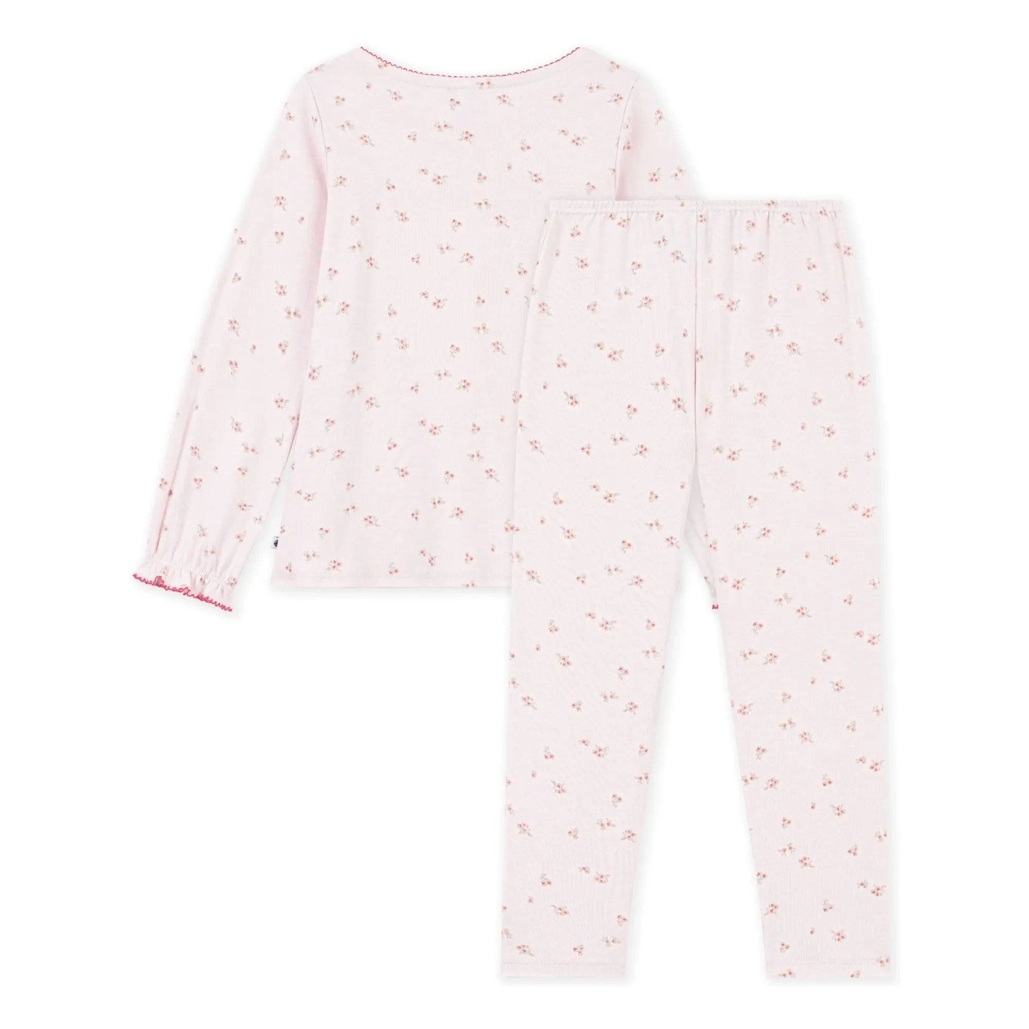 Petit Bateau - Organik pamuklu çiçek desenli pijama | Pembe
