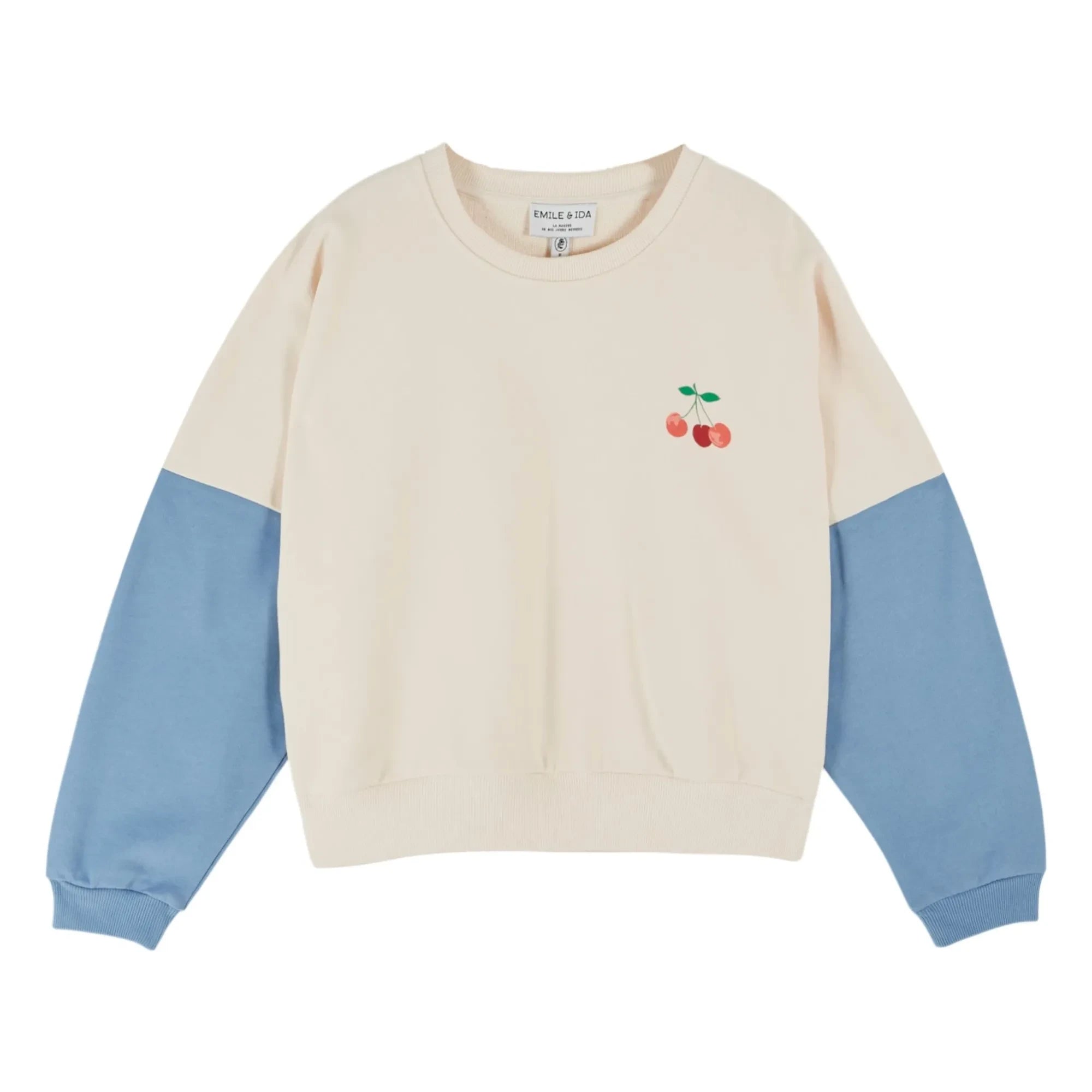 Emile et Ida - Organik pamuk baskılı sweatshirt | Krem