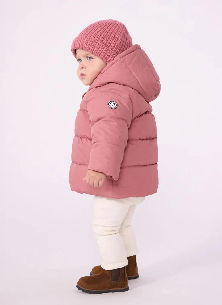 Petit Bateau - Düz Bebek Kaz Tüyü Mont | Pembe