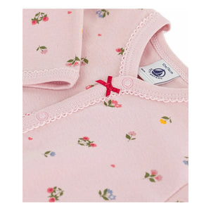 Petit Bateau - Pyjamas Dors Bien Çiçekli Organik Pamuk | Pudra Pembe
