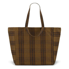 Rose in April - Elisa Tartan tote çanta | Kahverengi