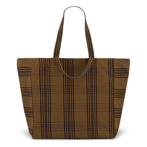Rose in April - Elisa Tartan tote çanta | Kahverengi