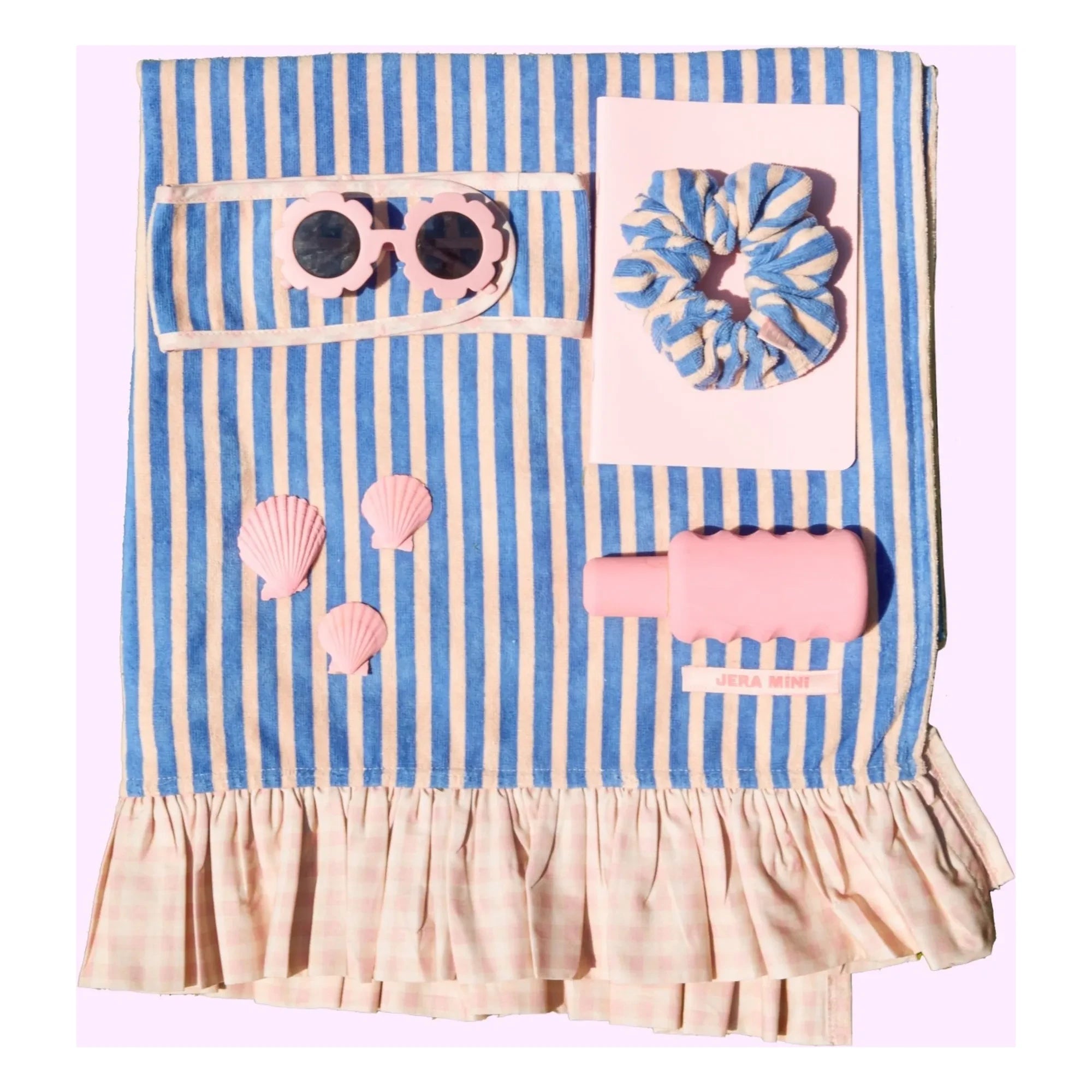 Jera Mini - Chouchou Çizgili Sünger | Soluk Pembe