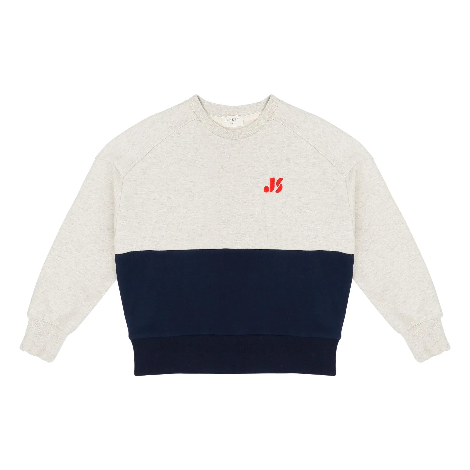 Jenest - Renk bloklu органik pamuklu sweatshirt | Açık gri