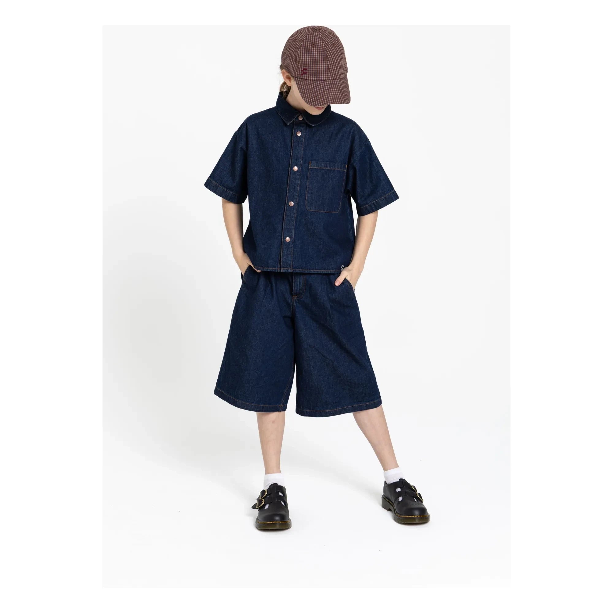 Finger in the nose - Bermuda şort Denim Tate | Koyu Mavi