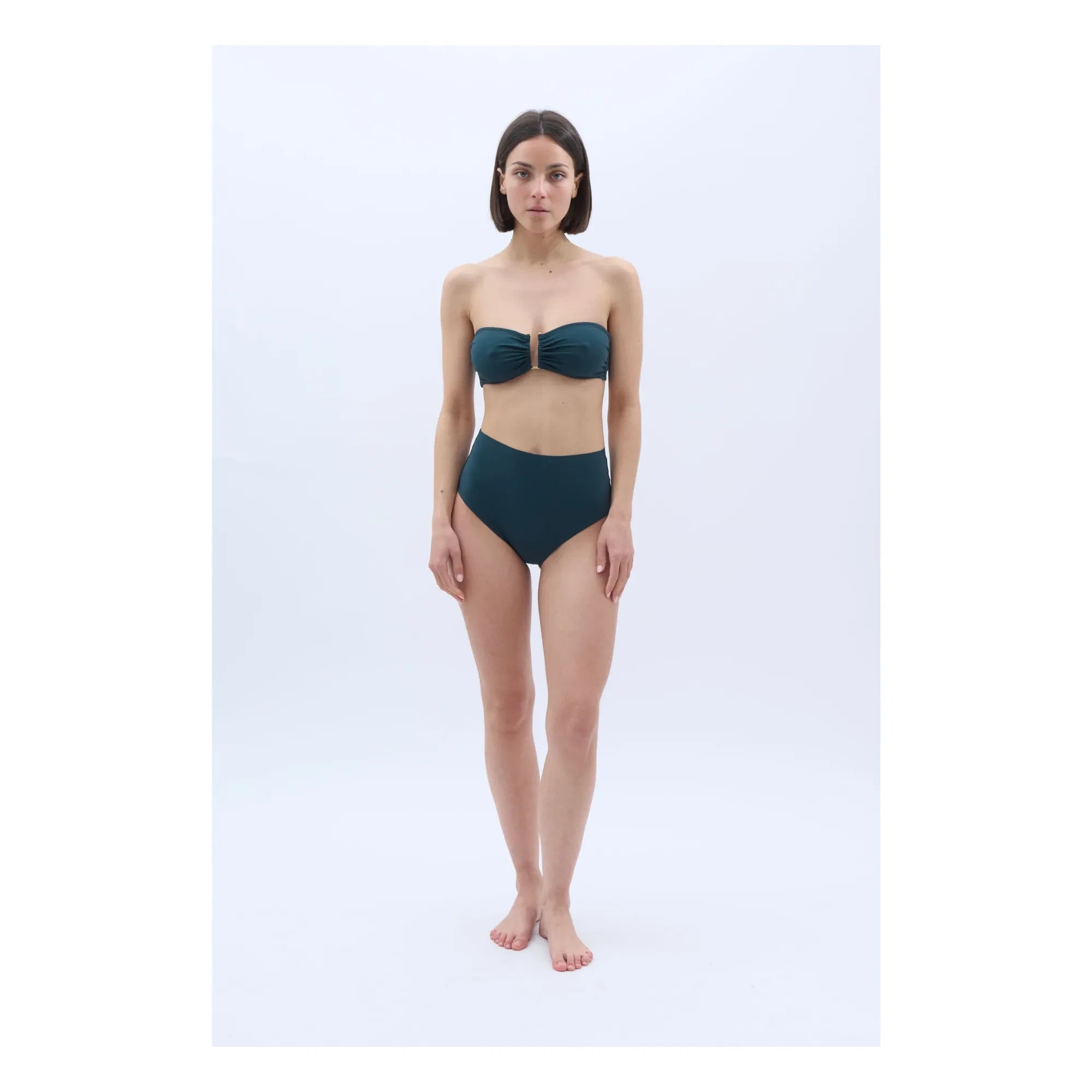 Baie Brune - Bonnie Bandeau Mayo Üstü | Krom yeşili