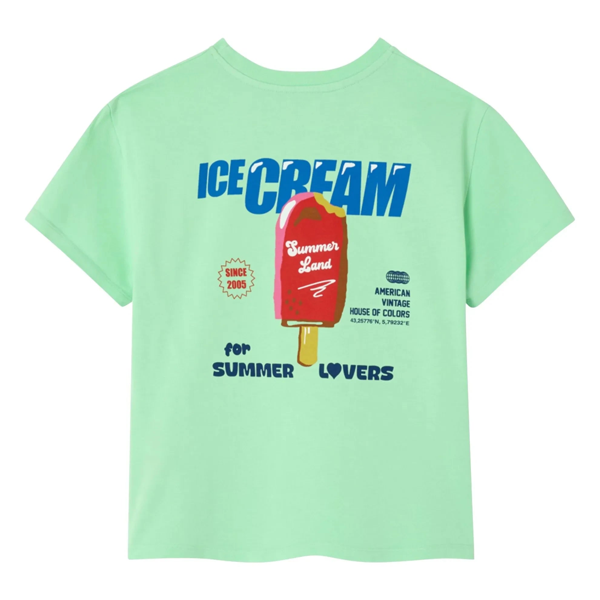 American Vintage - Fizvalley Ice Cream Tişört | Aqua