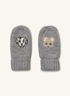 Wheat - Towsi Jakarlı Merino Yün Eldiven | Gri