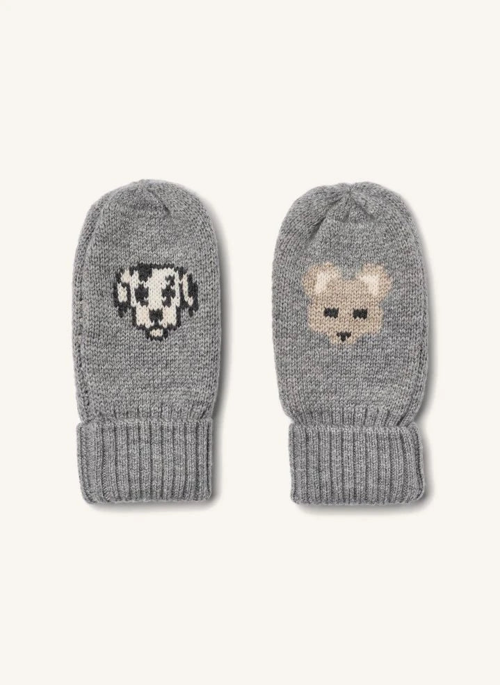 Wheat - Towsi Jakarlı Merino Yün Eldiven | Gri