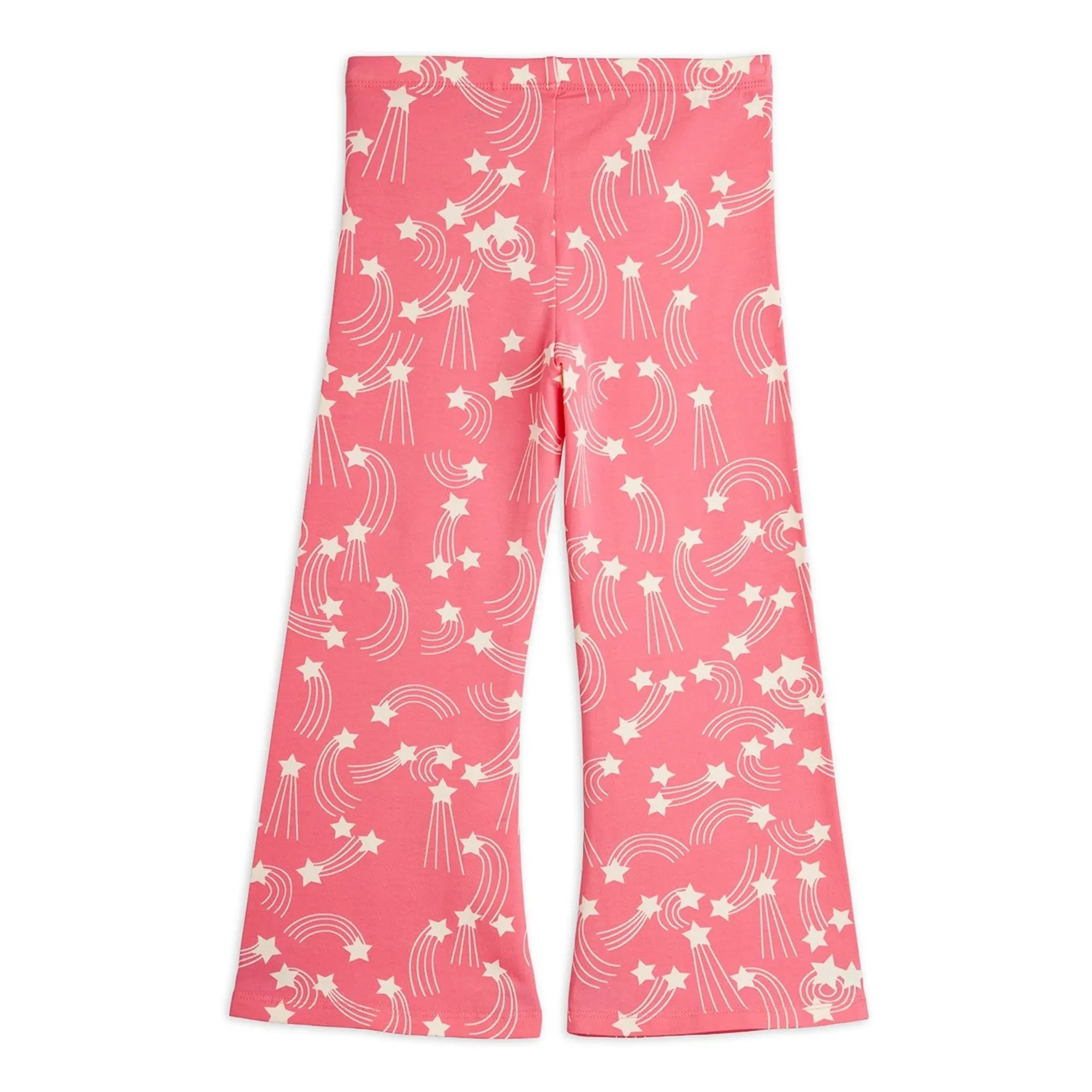 Mini Rodini - Organik Pamuklu Yıldız Desenli İspanyol Paça Pantolon | Pembe