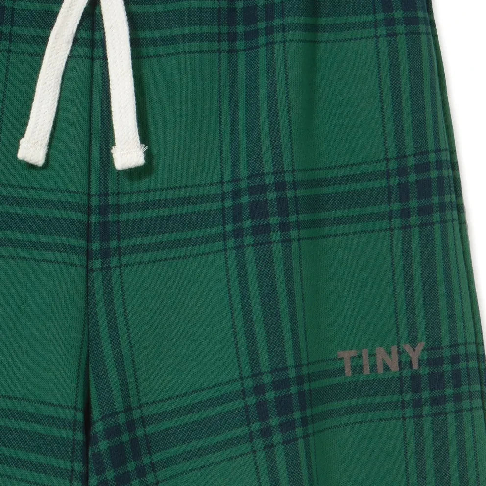 Tinycottons - Organik Pamuklu Kareli Jogger Pantolon | Yeşil