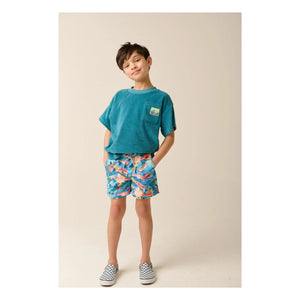 Tumble N'Dry - Morea Oversize Organik Pamuklu Havlu Tişört | Peacock Blue
