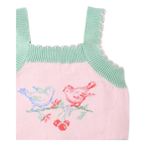 Gingersnaps - Soluk Pembe | Gül Nakışlı Tül Crop Top