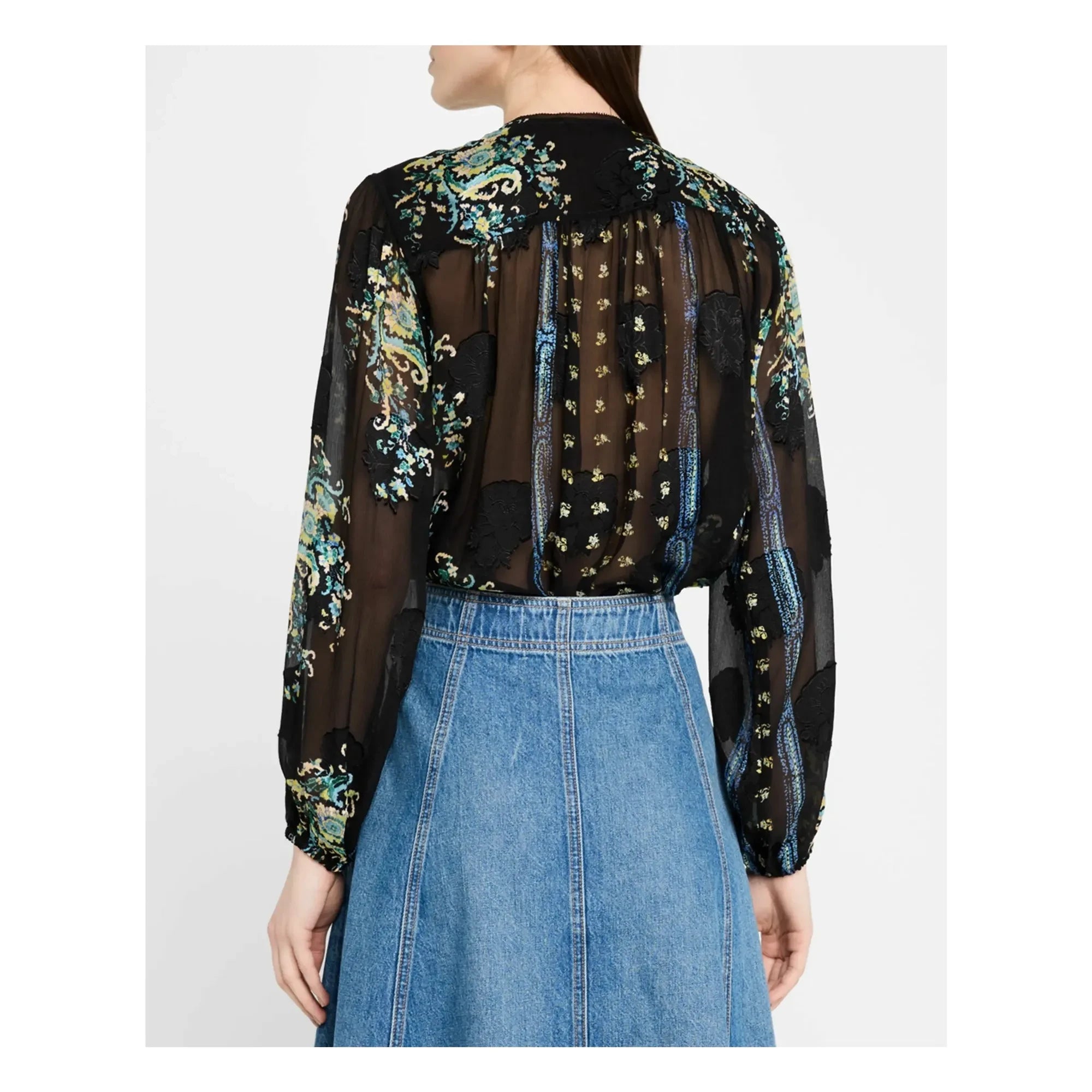 Ulla Johnson - Aster ipek bluz | Gece mavisi