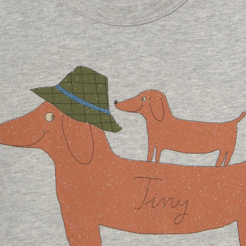 Tinycottons - Organik Pamuklu Köpek Tişörtü | Heather grey