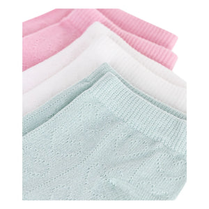 Petit Bateau - 3 Çift Alçak Delikli Çorap Seti | Pembe